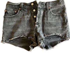 Levi's 501 Cutoff Jean Shorts - Black - Size 27
